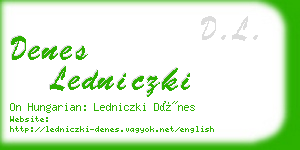 denes ledniczki business card